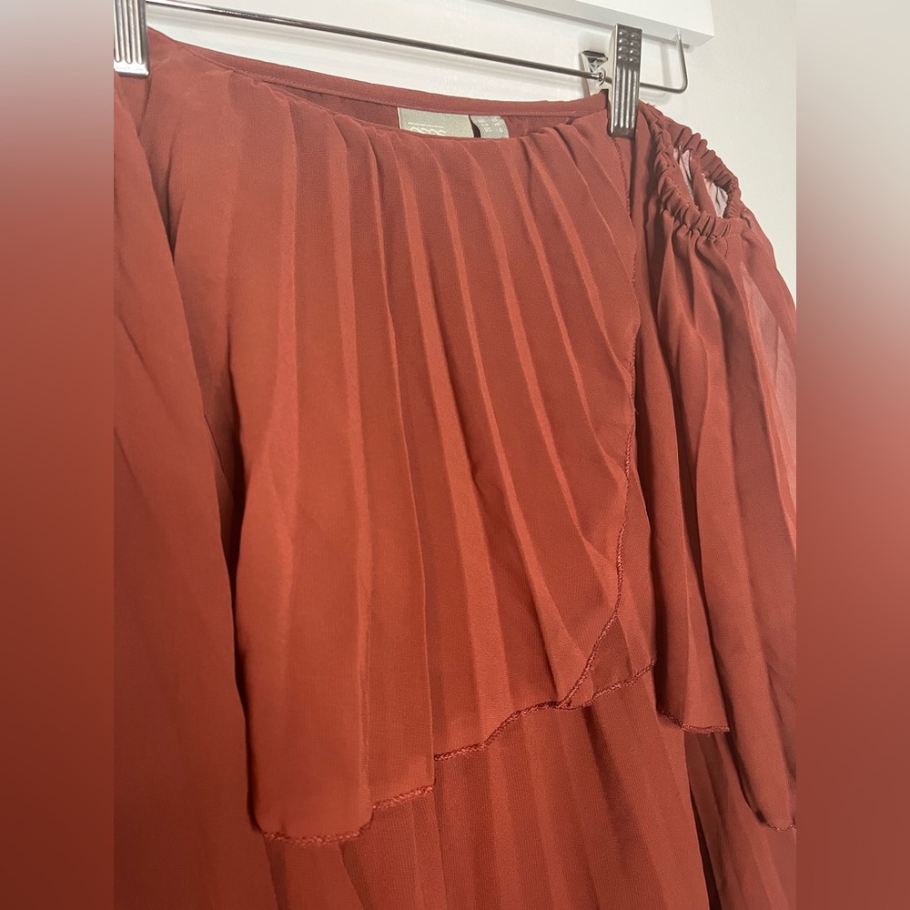 NWT ASOS Rust Ruffle Strapless Dress - Picture 6 of 9